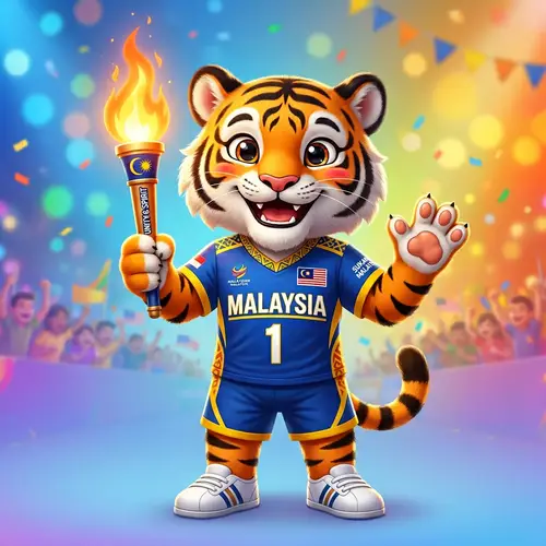 Cheerful Tiger Mascot in Sports Jersey - Unity Spirit