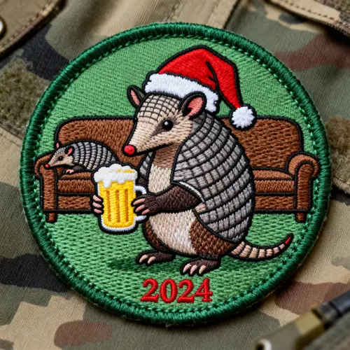 Christmas Armadillo Military Patch 2024