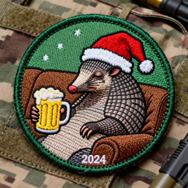 2024 Christmas Armadillo Patch - Military Style 2024 Christmas Armadillo Patch - Military Style