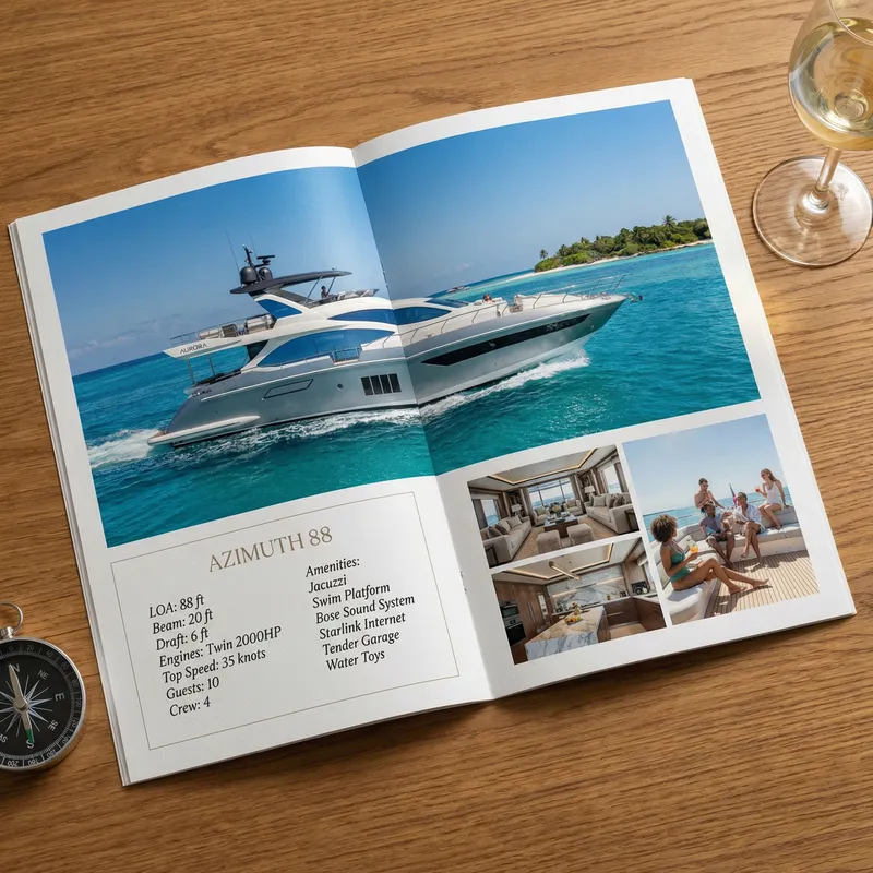 Sleek and Modern Yacht Brochure Design Sleek and Modern Yacht Brochure Design