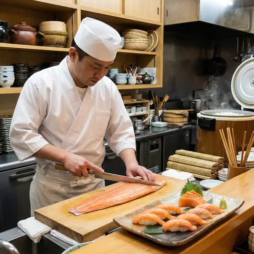 Japanese Cuisine: Expert Chef Prepares Salmon | Sushi & Sashimi