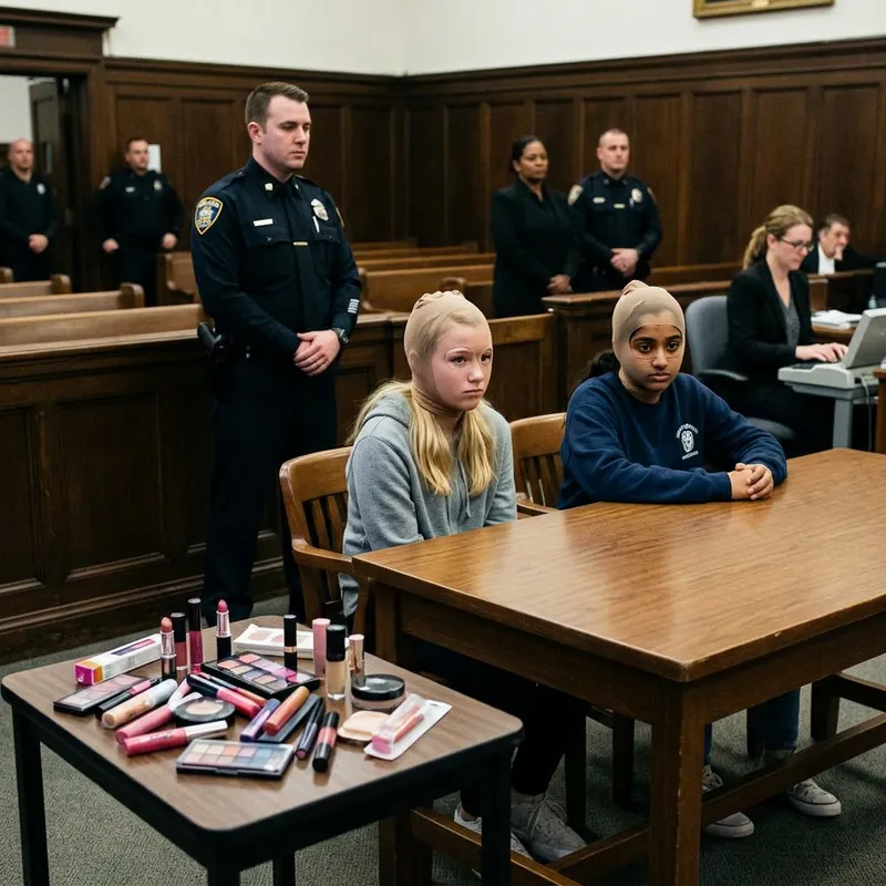 Courtroom Robbery: Girls Wear Tights as Gangster Masks