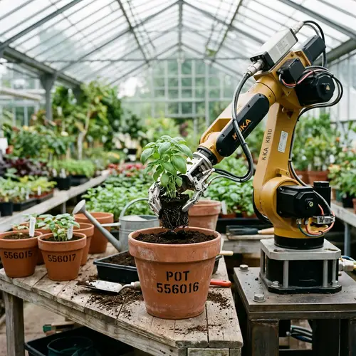 Industrial Robotic Hand Planting Plant in Pot
