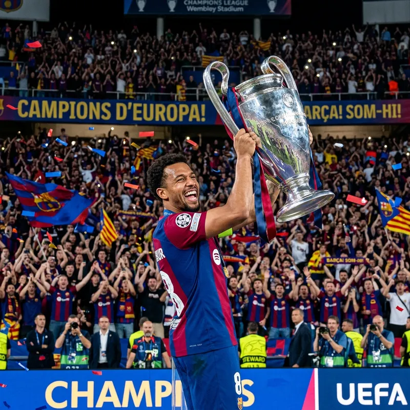Pelé Celebrates Champions League Victory with Barcelona