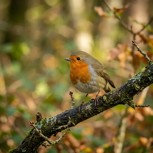 Robin on a Branch with Blurred Background