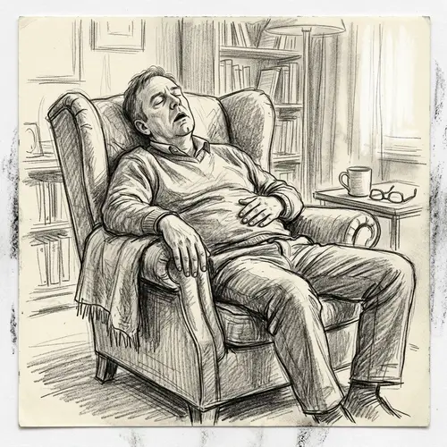 Sketch of a Man Sleeping in a Chair