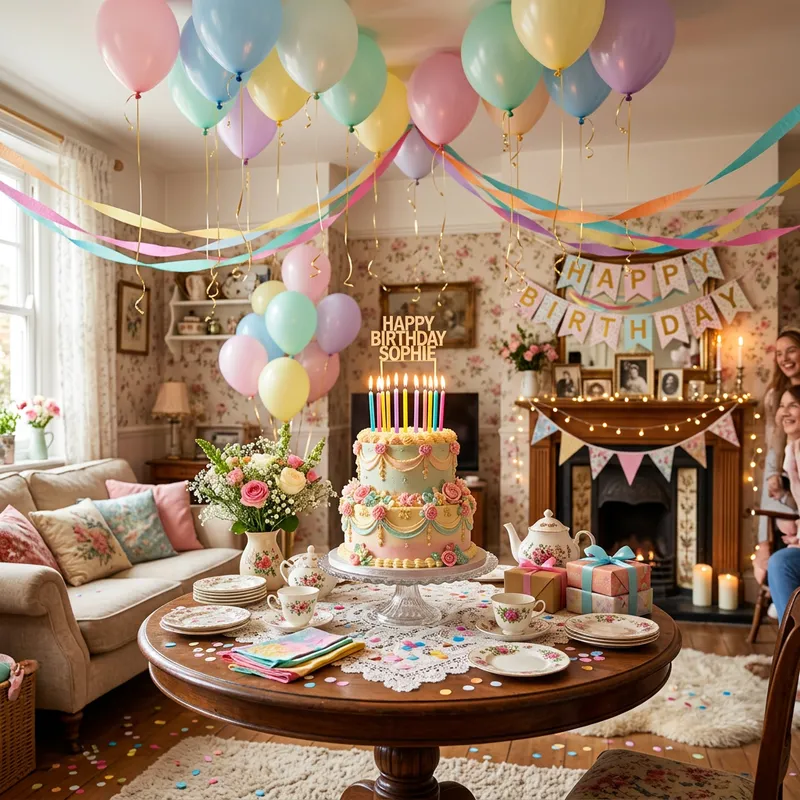 Colorful Vintage Birthday Greeting Image