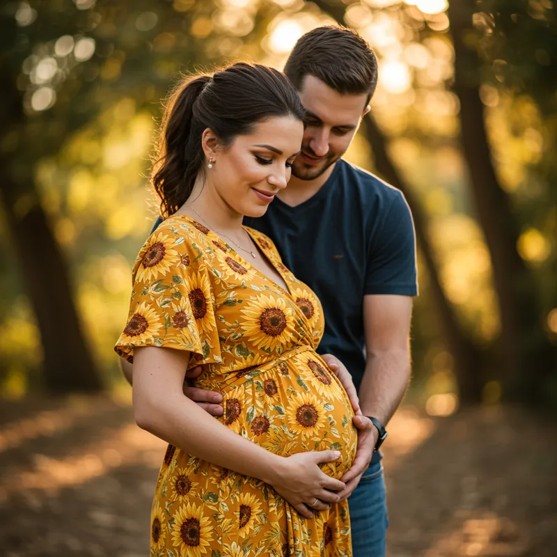 Expecting Joy: Couple Embracing Pregnancy