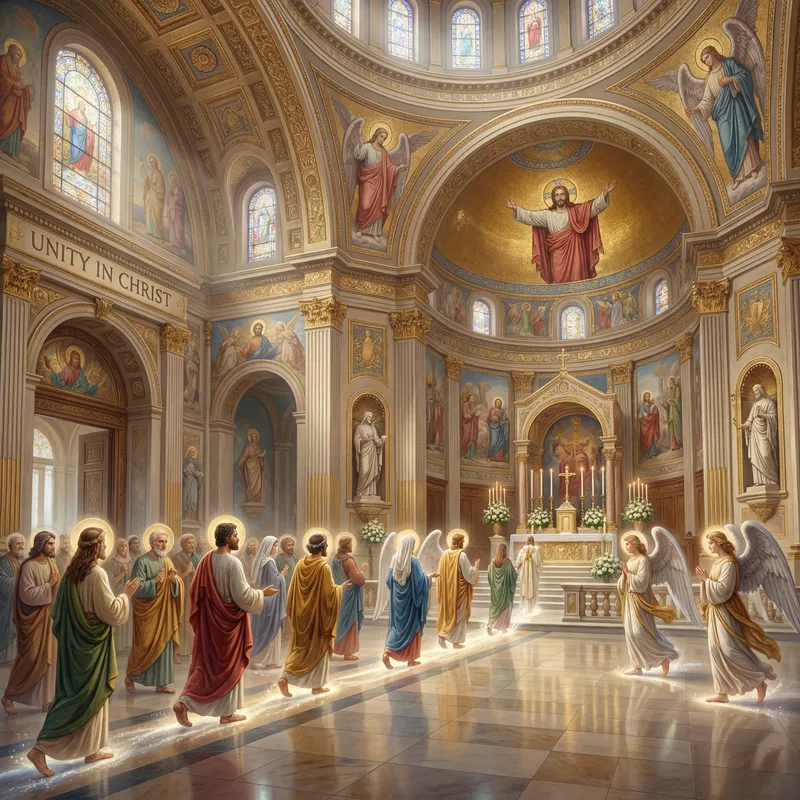 Divine Sanctuary of Unity with Saints and Angelic Guidance