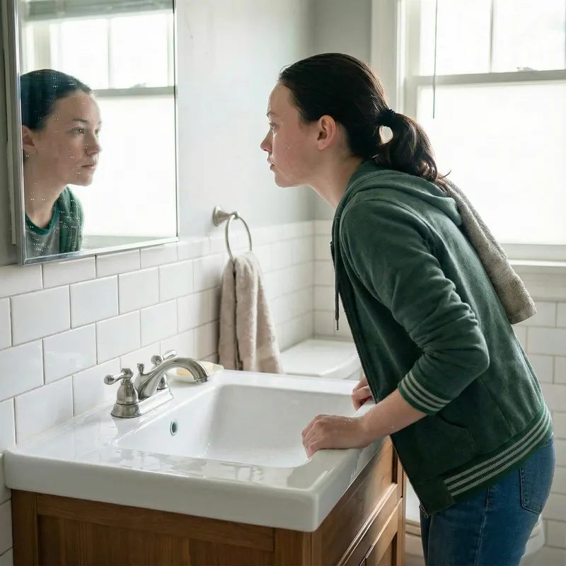 Bathroom Reflection: A Moment of Self-Discovery
