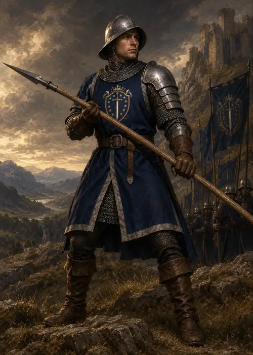 Defensive Pikeman Portrait - Historical Military Art