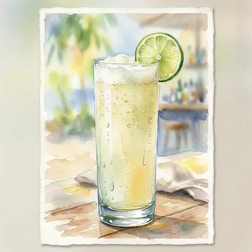 Refreshing Daiquiri de Limon Watercolor Art