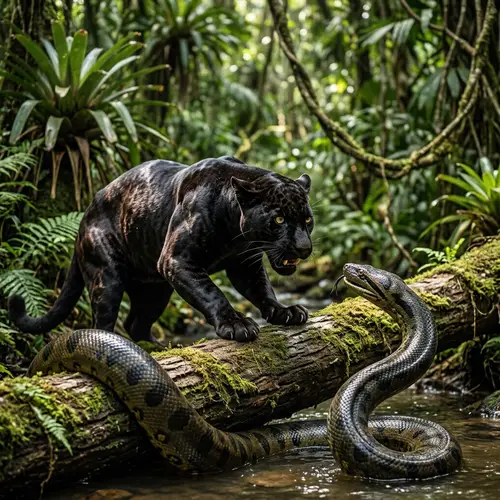 Black Panther vs Snake: A Nature Showdown