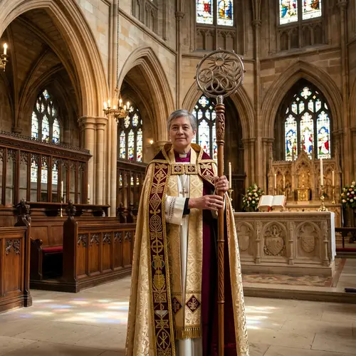 Ceremonial Religious Leader in Decorated Chapel