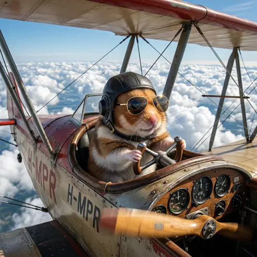 Cool Hamster Pilot in Stylish Sunglasses | Aviation Enthusiast