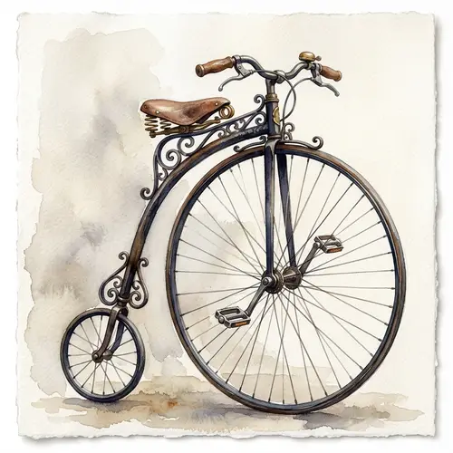 Vintage Bicycle Watercolor Painting | Unique Classic Artwork