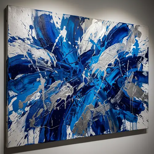 Abstract Expressionism Artwork in Child Abuse Awareness Colors