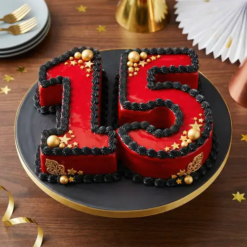 Stunning Number 15 Birthday Cake Design