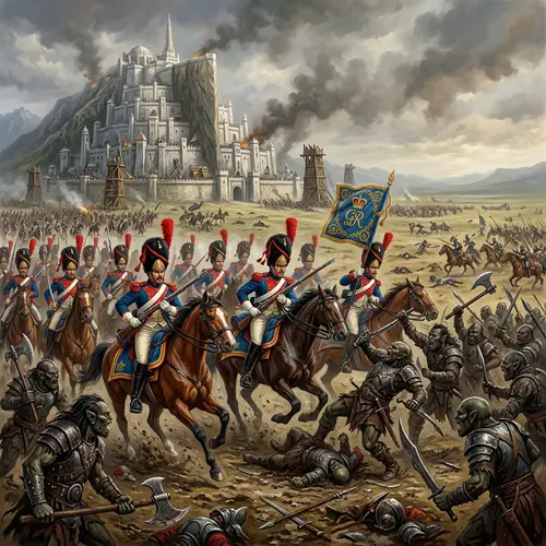 Epic Battle on Pelennor Fields: Orcs vs. Napoleonic Era Guards