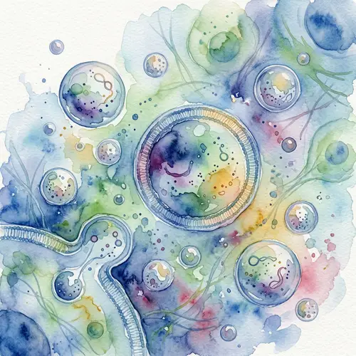 Watercolor Painting of Extracellular Vesicles