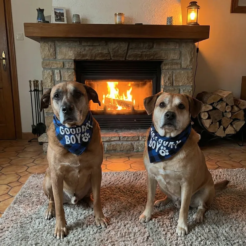 Cozy Dogs by the Fireplace