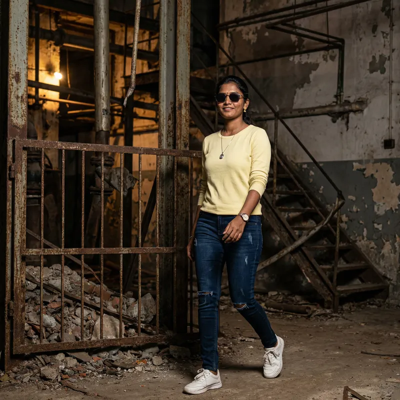 Sassy Photoshoot of a Tamil Model in Factory