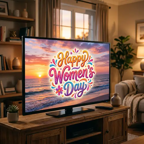 Happy Women's Day Celebration | Virtual TV with Nature Scene
