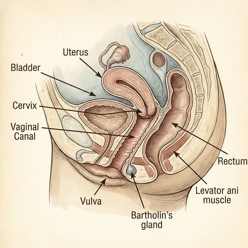 Vaginal Canal Anatomy Illustration | Female Reproductive System