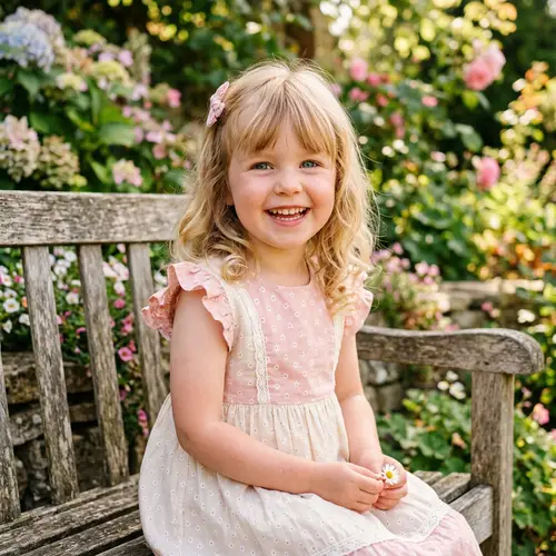 Adorable 5-Year-Old Girl with Fair Skin and Blue eyes