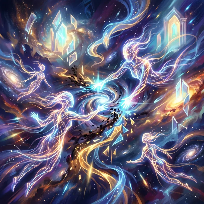 Celestial Energy Figures Shaping Reality | Heavenly Aura