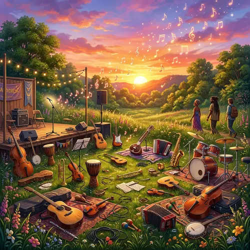 Experience Colorful Music Scene at Sunset