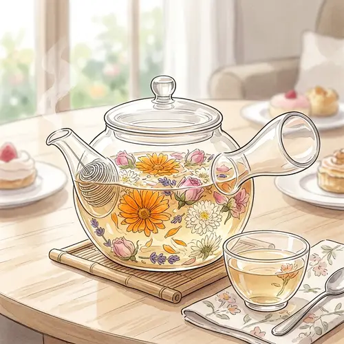 Elegant Kyushu Teapot with Floral Infusion