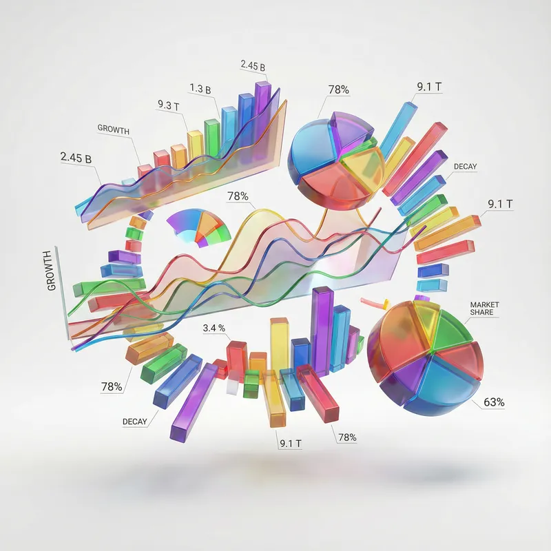 Vibrant Abstract Statistical Graphs and Charts Vibrant Abstract Statistical Graphs and Charts