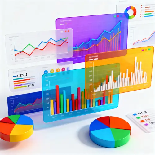 Vibrant Abstract Statistical Graphs and Charts