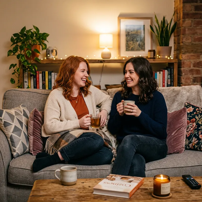 Cozy Moments with Friends on the Sofa