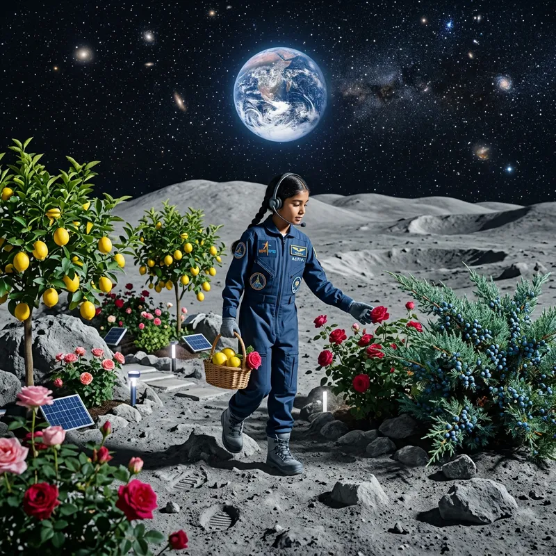 Lemon & Rose Garden: Moon, Juniper, & Girl's Stroll
