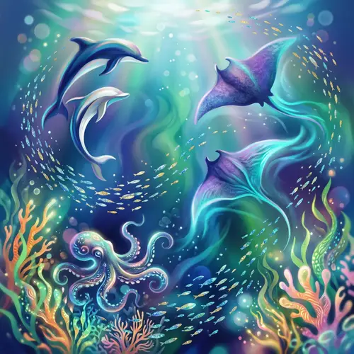 Mesmerizing Depths of Abstract Ocean Wildlife