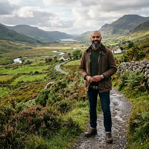 Handsome South Asian Man in Irish Countryside