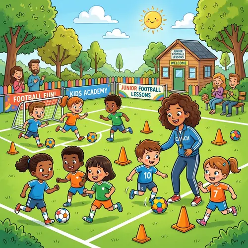 Children's Football Lessons in Fun Cartoon Style