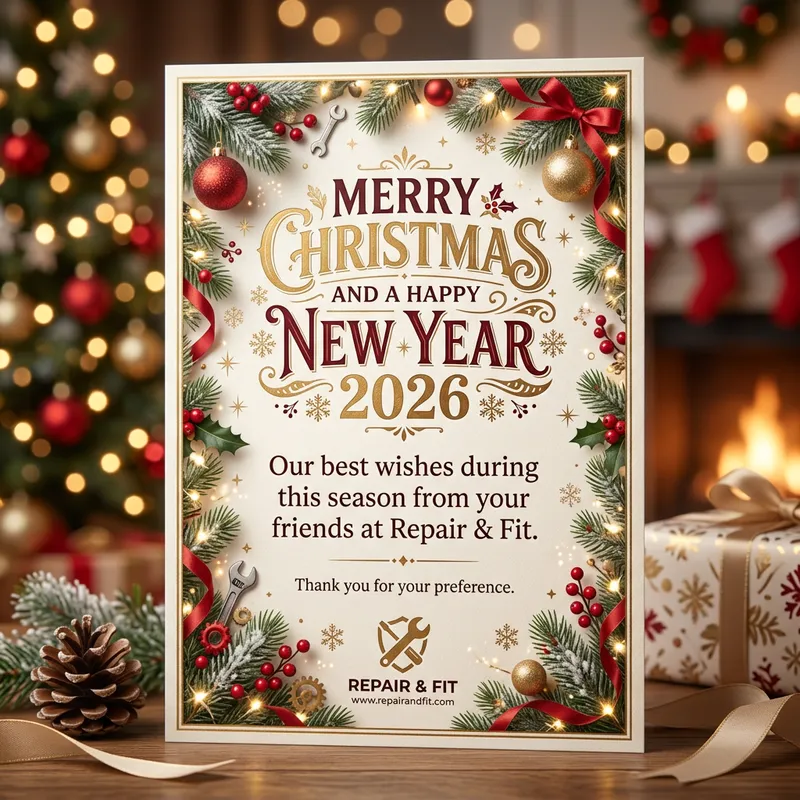 2026 Christmas & New Year Greeting Card | Repair & Fit