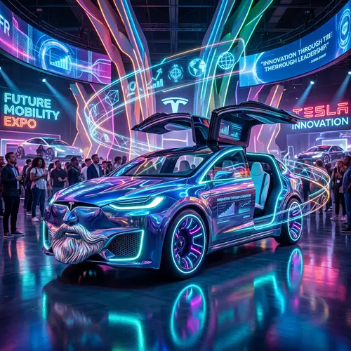 Surreal Tesla Art: Political Figure Inspired Design