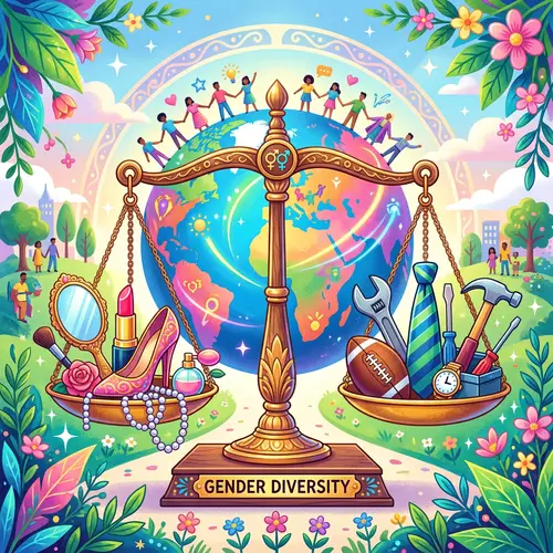 Gender Diversity Illustration: Balancing Masculinity and Femininity