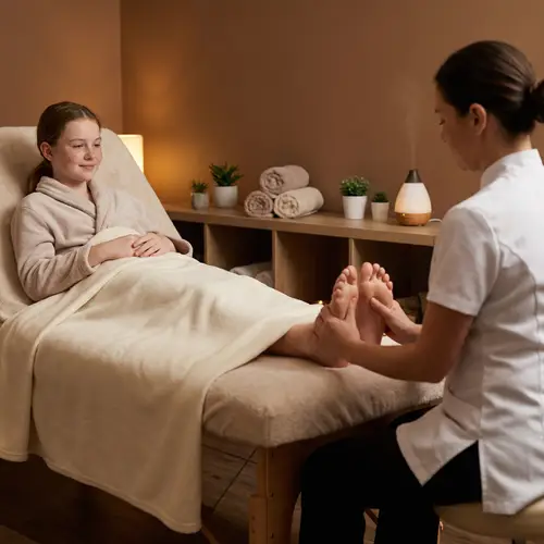 Tranquil Teenage Girl Foot Massage | Relaxation Spa Experience