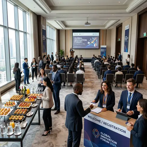 Corporate Event Setting with Diverse Audience | Networking Atmosphere