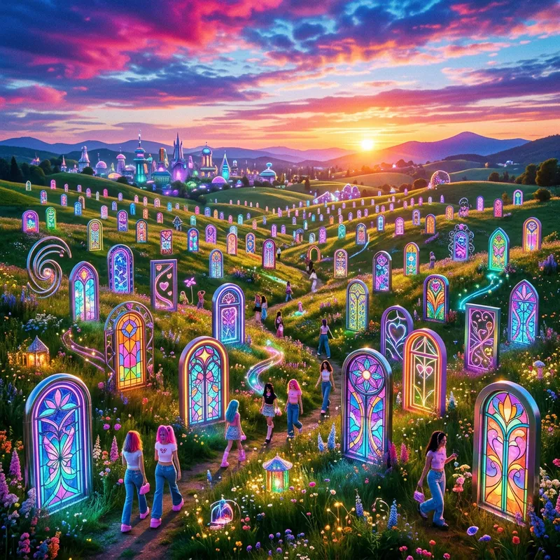 Modern Fantasy Windows 2000s Y2K Colorful Background