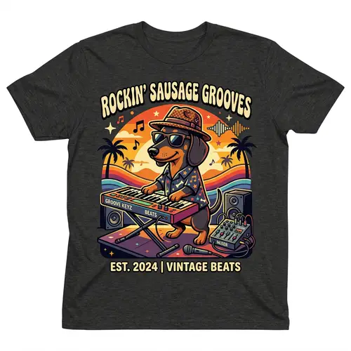 Cartoon Dachshund Musician - Hip Dachshund Vector Art