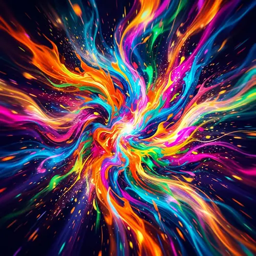 Vibrant Energy Burst: Intense Color Explosion