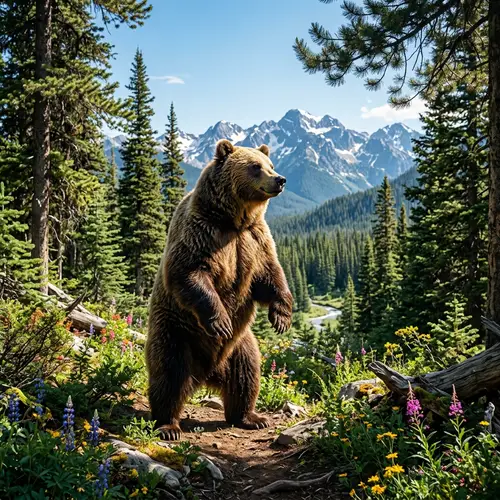 Majestic Bear in the Wilderness | Natural Habitat Scene