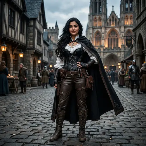 Middle-Eastern Female Vampire Hunter in High Fantasy Setting