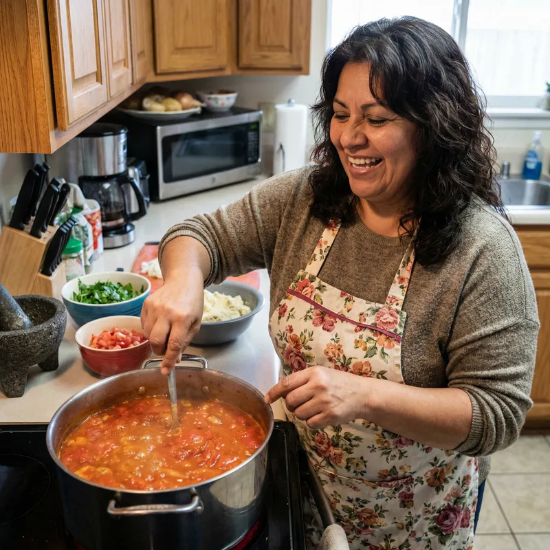 Traditional Mexican Cooking by a 52-Year-Old Woman